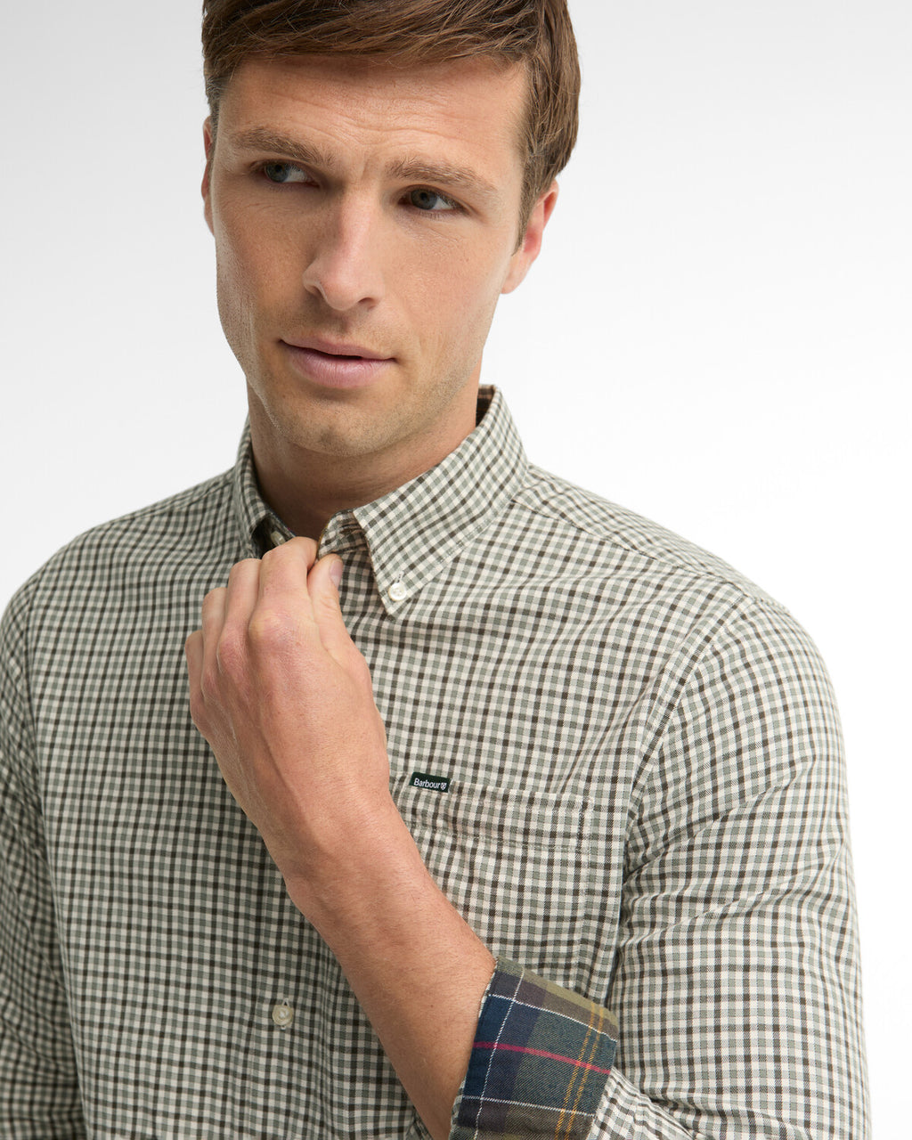 Hemden lange mouw groen Barbour