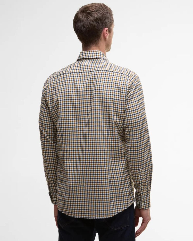 Hemden lange mouw bruin Barbour