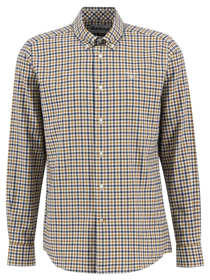 Hemden lange mouw bruin Barbour