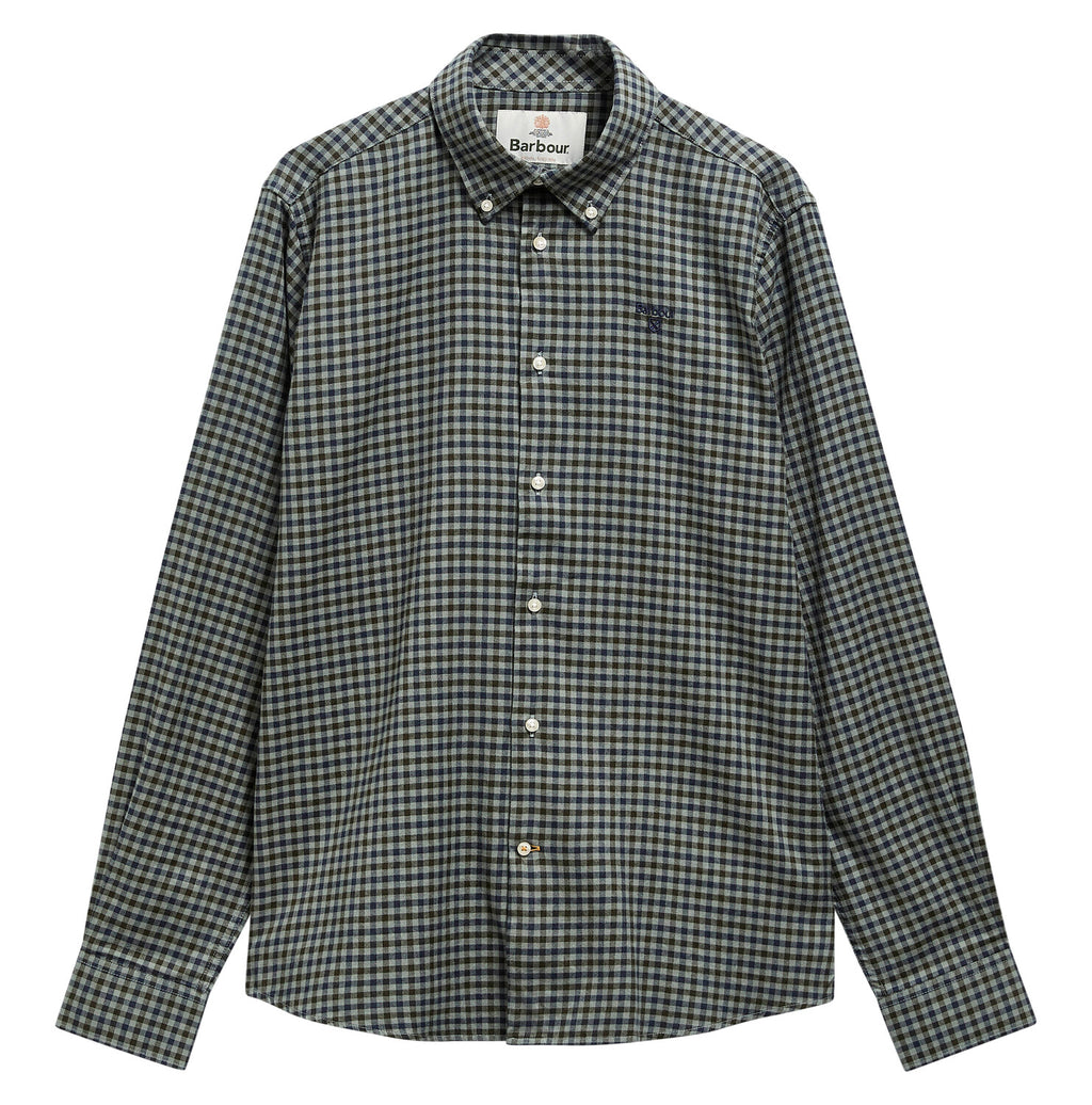 Hemden lange mouw groen Barbour