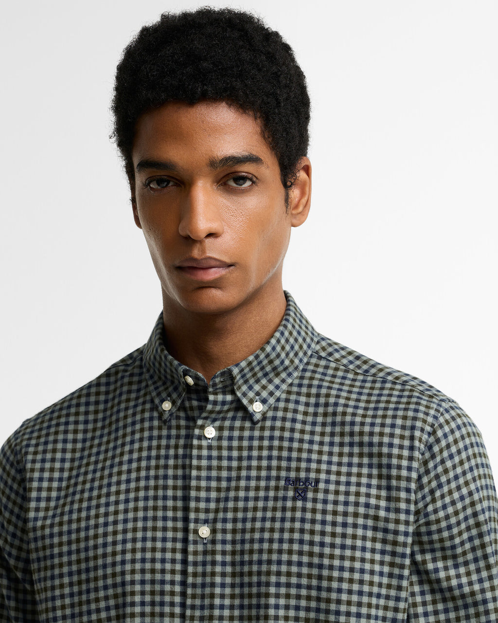 Hemden lange mouw groen Barbour