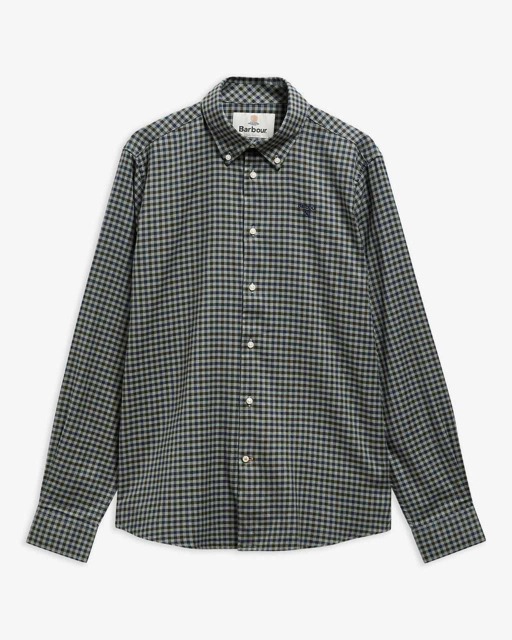 Hemden lange mouw groen Barbour