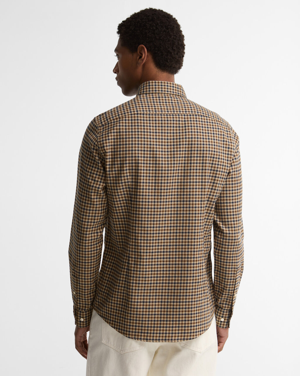 Hemden lange mouw bruin Barbour