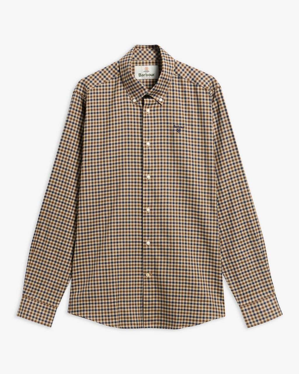 Hemden lange mouw bruin Barbour