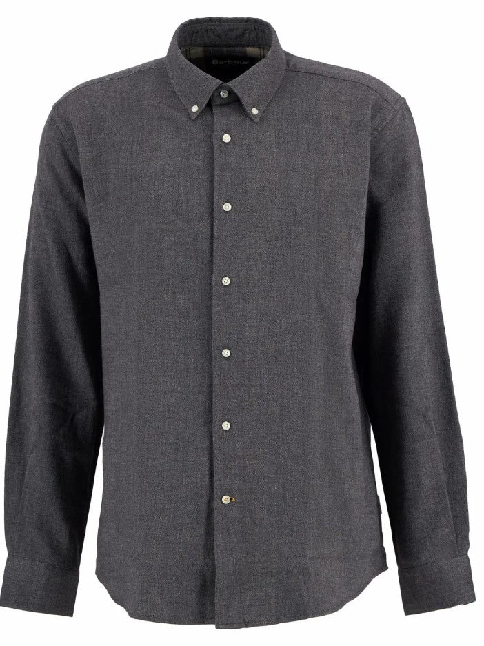 Hemden lange mouw grijs Barbour