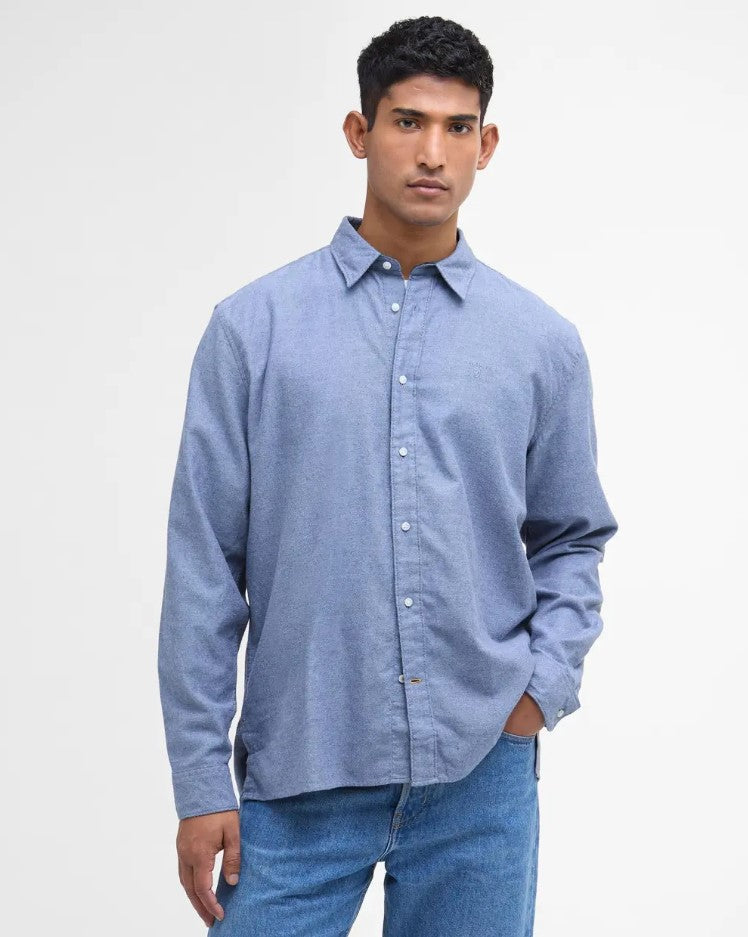 Hemden lange mouw blauw Barbour