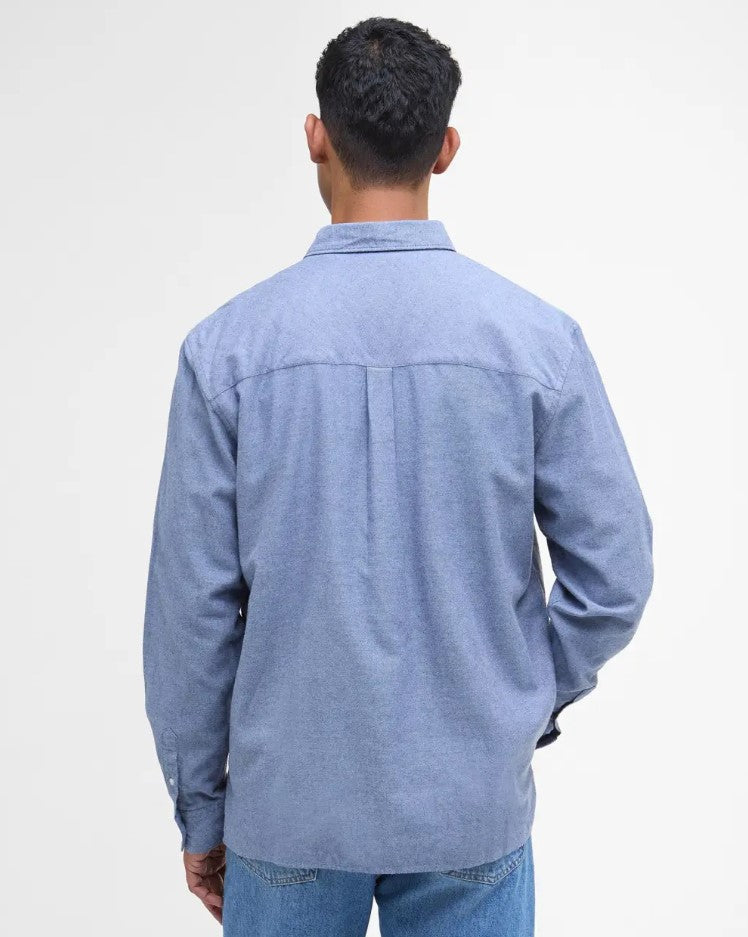 Hemden lange mouw blauw Barbour