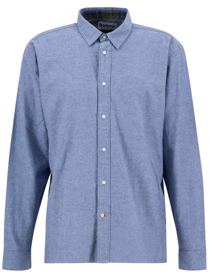 Hemden lange mouw blauw Barbour
