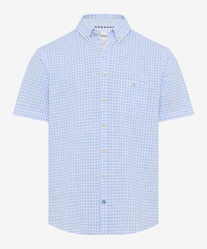 Hemden korte mouw blauw BRAX