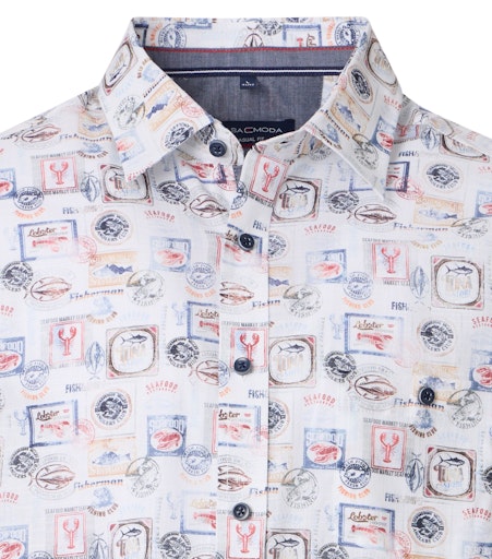Hemden korte mouw blauw Casa Moda