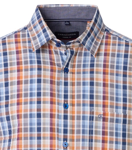 Hemden korte mouw blauw Casa Moda