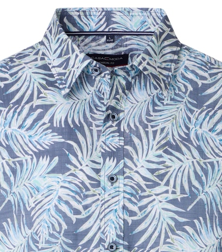 Hemden korte mouw blauw Casa Moda
