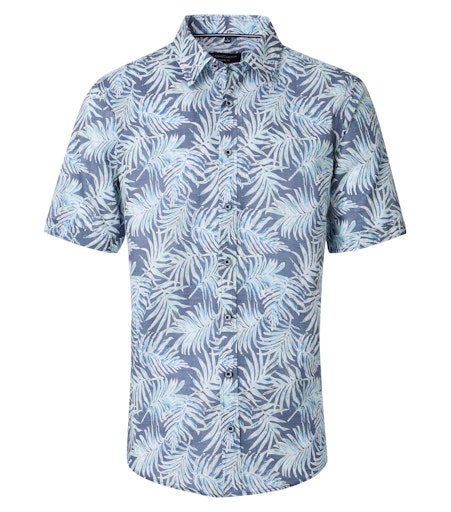 Hemden korte mouw blauw Casa Moda