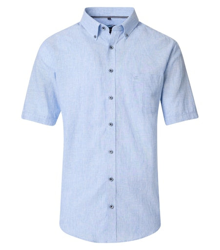 Hemden korte mouw blauw Casa Moda