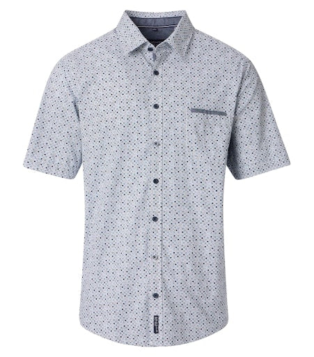 Hemden korte mouw blauw Casa Moda