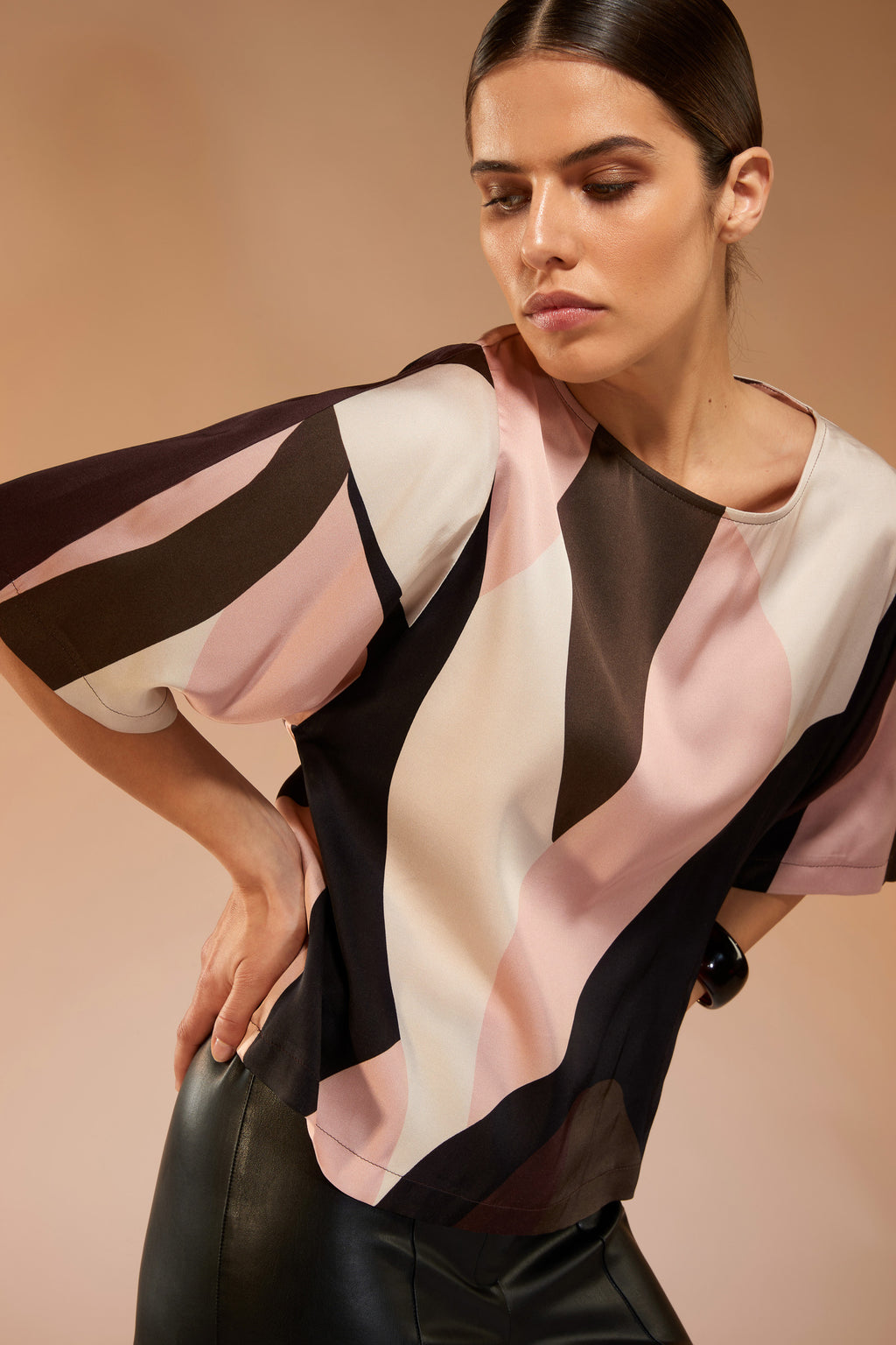 Blouses korte mouw roze Atmos