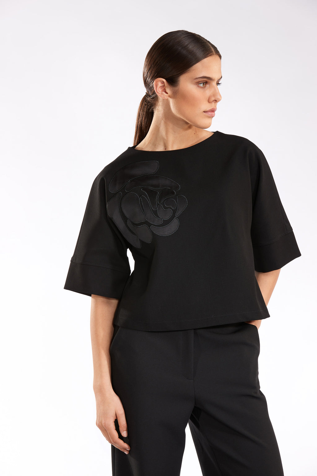 Blouses korte mouw zwart Atmos