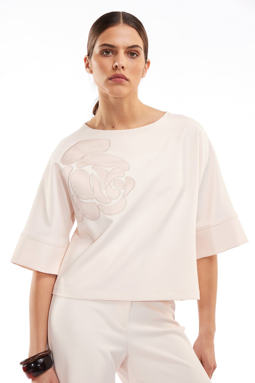 Blouses korte mouw beige Atmos