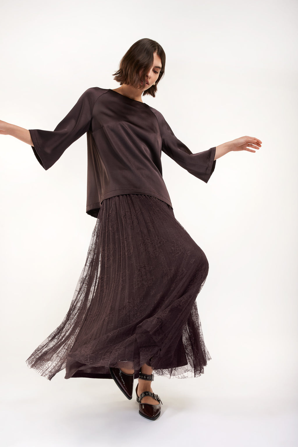 Blouses lange mouw bruin Senso