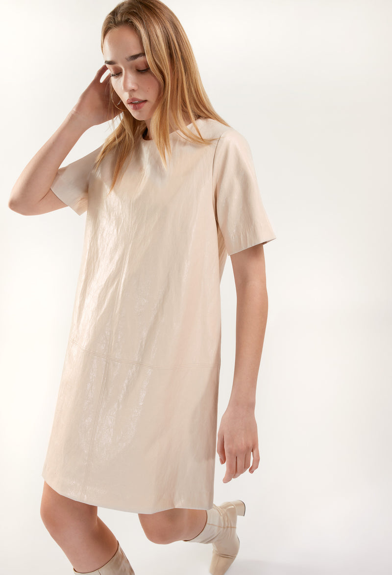 Jurken korte mouw beige Senso