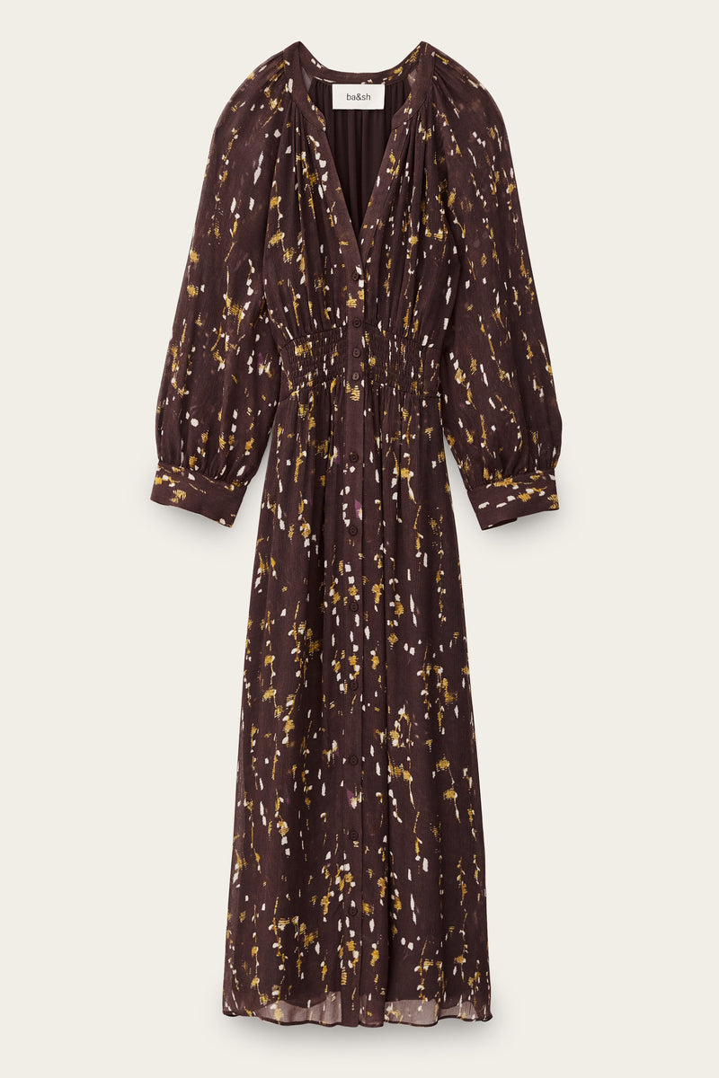 Jurken lange mouw bruin ba&sh