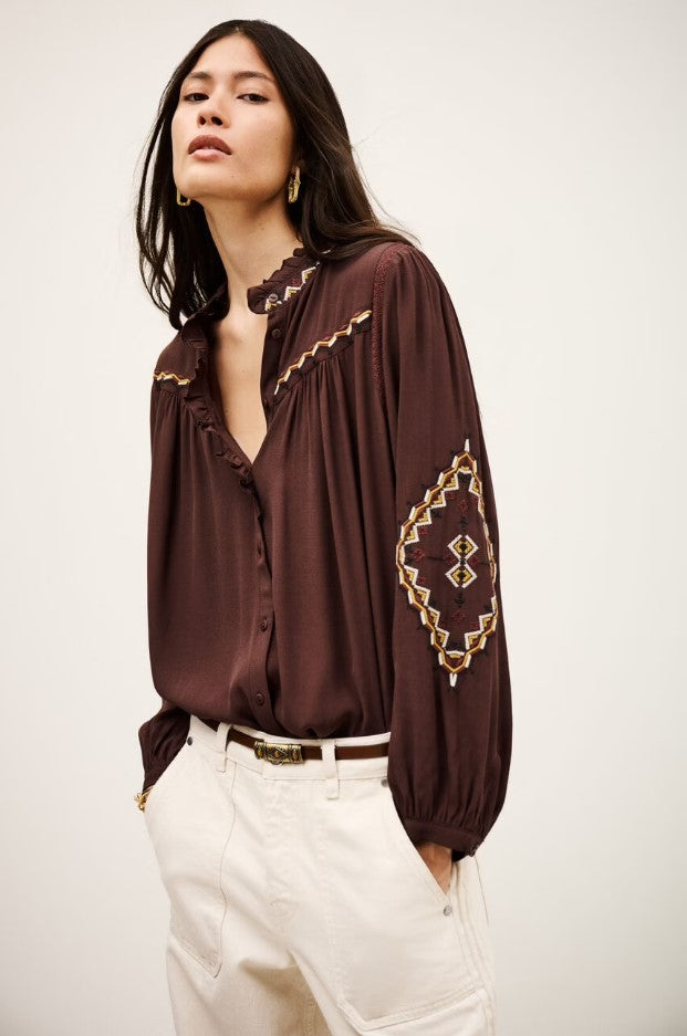 Blouses lange mouw bruin ba&sh