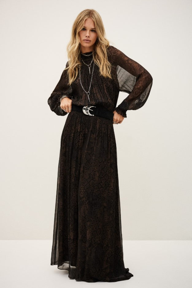 Jurken lange mouw bruin ba&sh