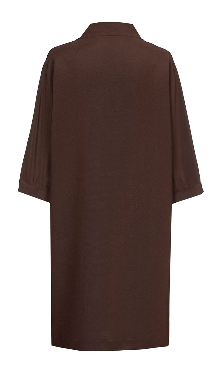 Jurken lange mouw bruin Xandres