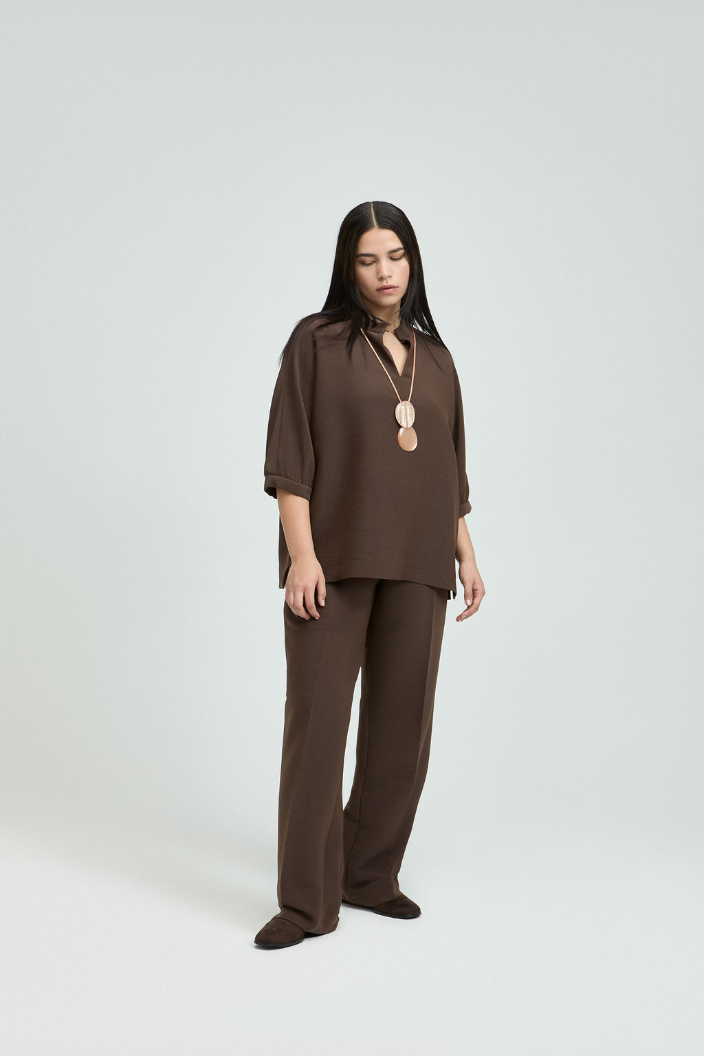 Blouses korte mouw bruin Xandres Gold