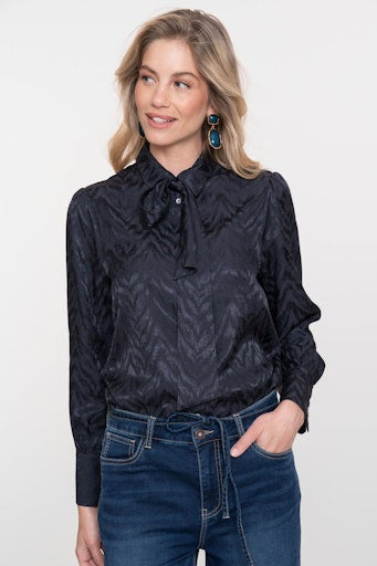 Blouses lange mouw zwart Geisha