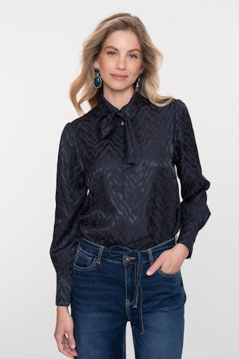 Blouses lange mouw zwart Geisha