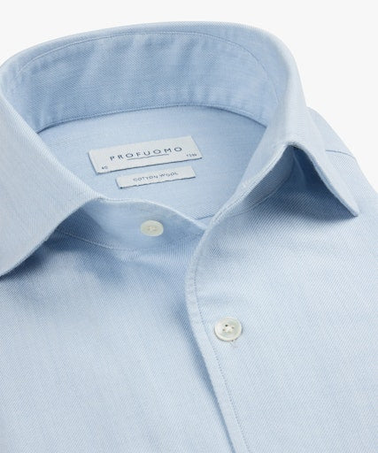 Hemden lange mouw blauw Profuomo
