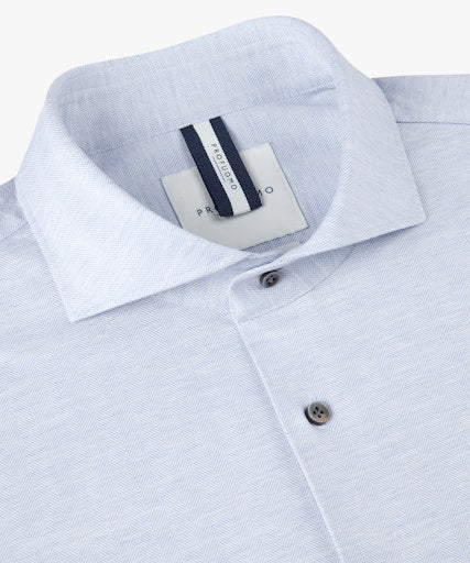 Hemden lange mouw blauw Profuomo