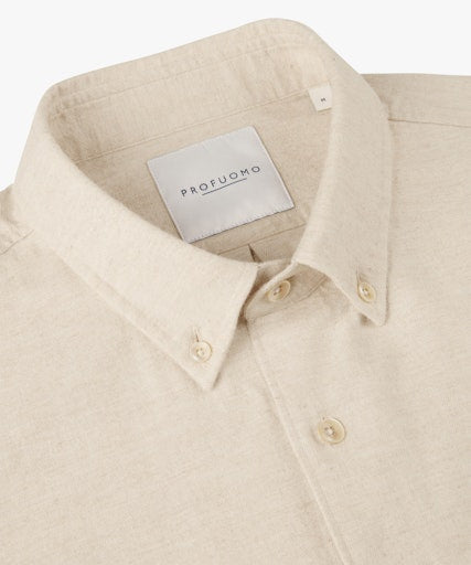 Hemden lange mouw beige Profuomo