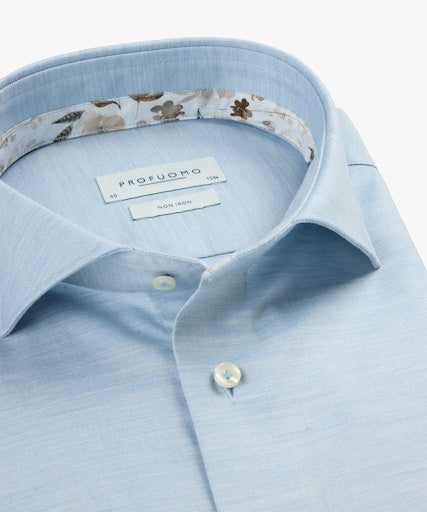 Hemden lange mouw blauw Profuomo