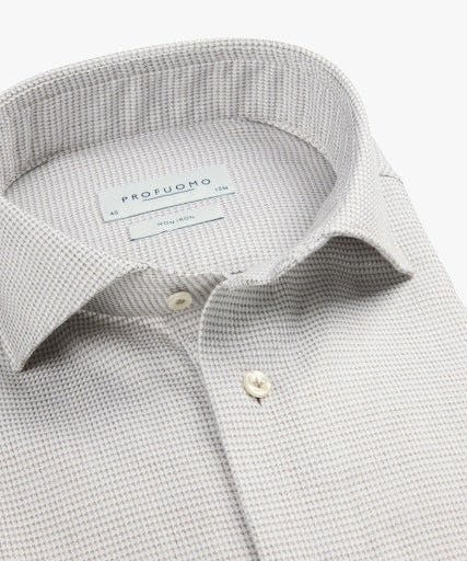 Hemden lange mouw beige Profuomo