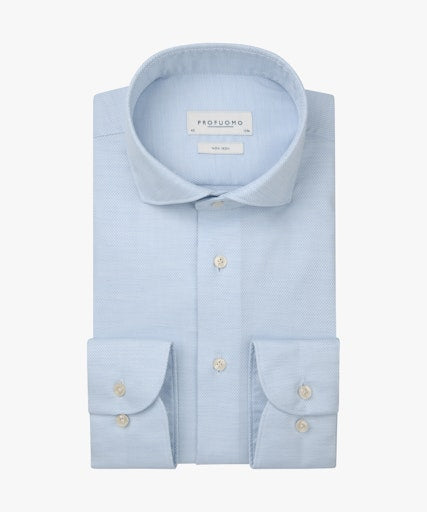 Hemden lange mouw blauw Profuomo