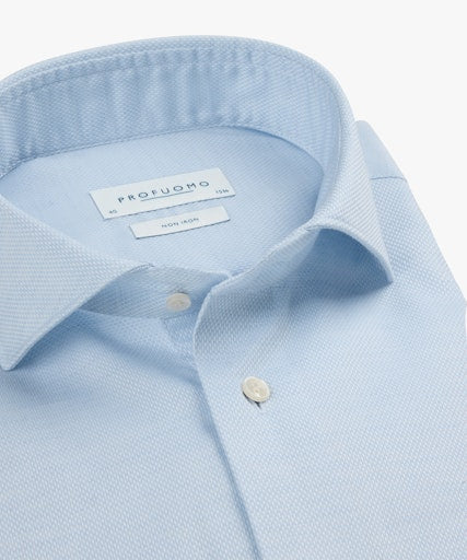 Hemden lange mouw blauw Profuomo