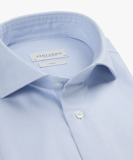 Hemden lange mouw blauw Profuomo