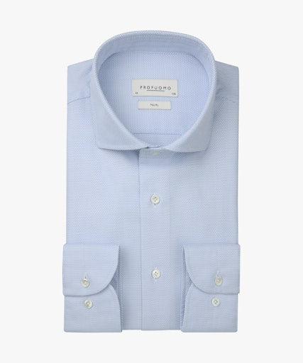 Hemden lange mouw blauw Profuomo