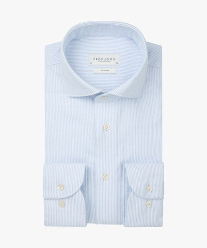 Hemden lange mouw blauw Profuomo