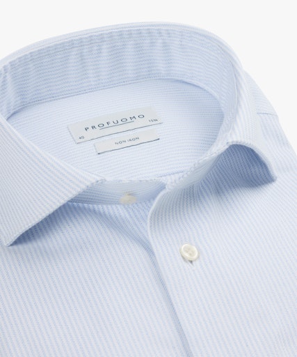 Hemden lange mouw blauw Profuomo