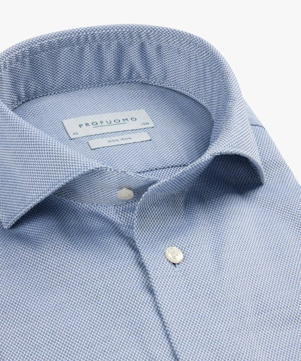 Hemden lange mouw blauw Profuomo