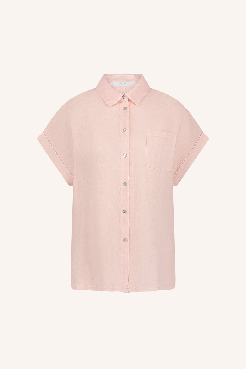 Blouses korte mouw roze by-bar