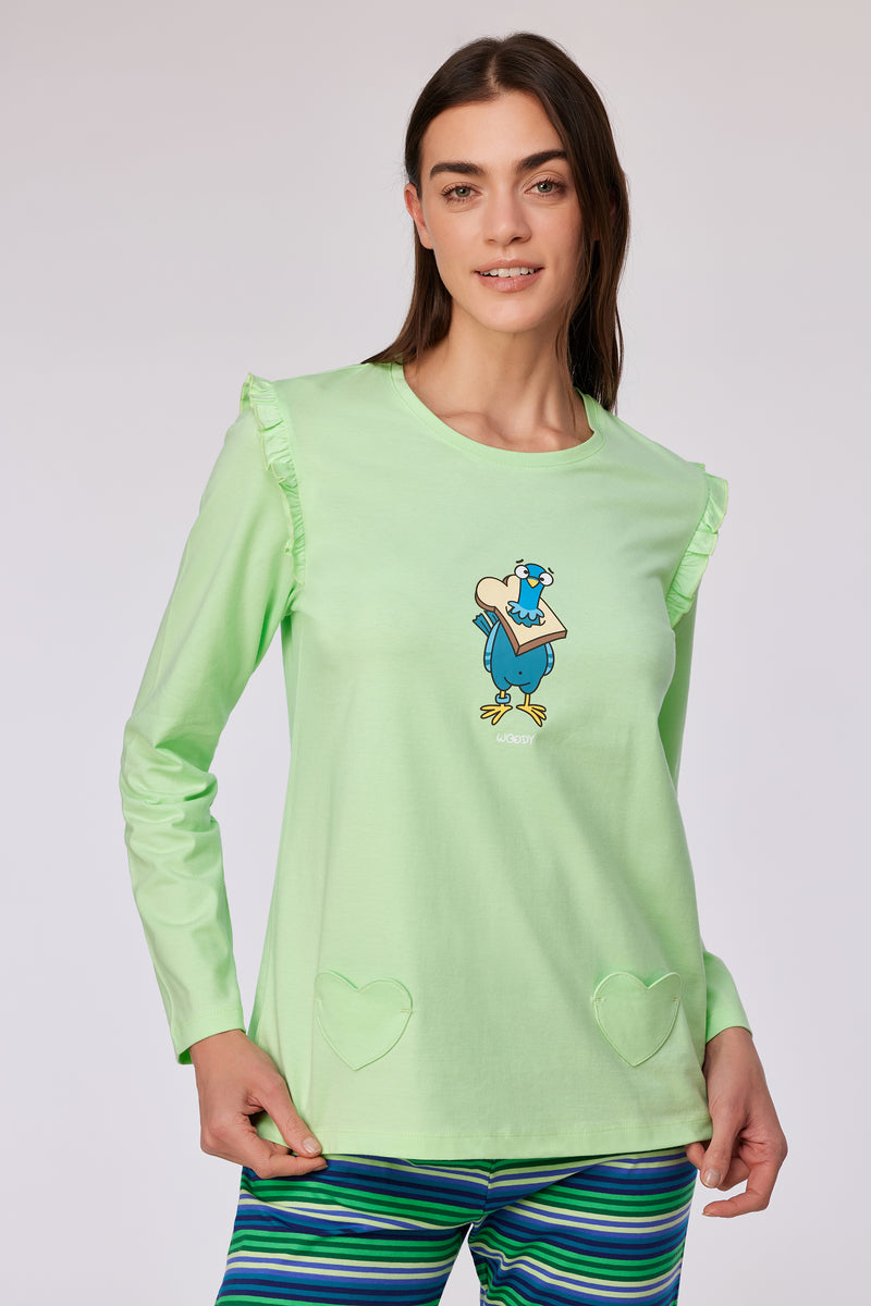 Pyjama's groen Woody