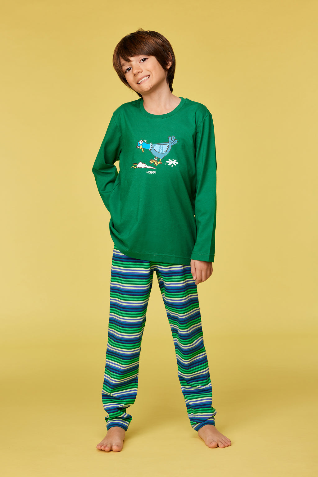 Pyjama's groen Woody