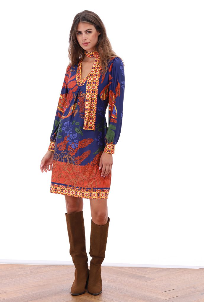 Jurken lange mouw multicolor K[DESIGN]