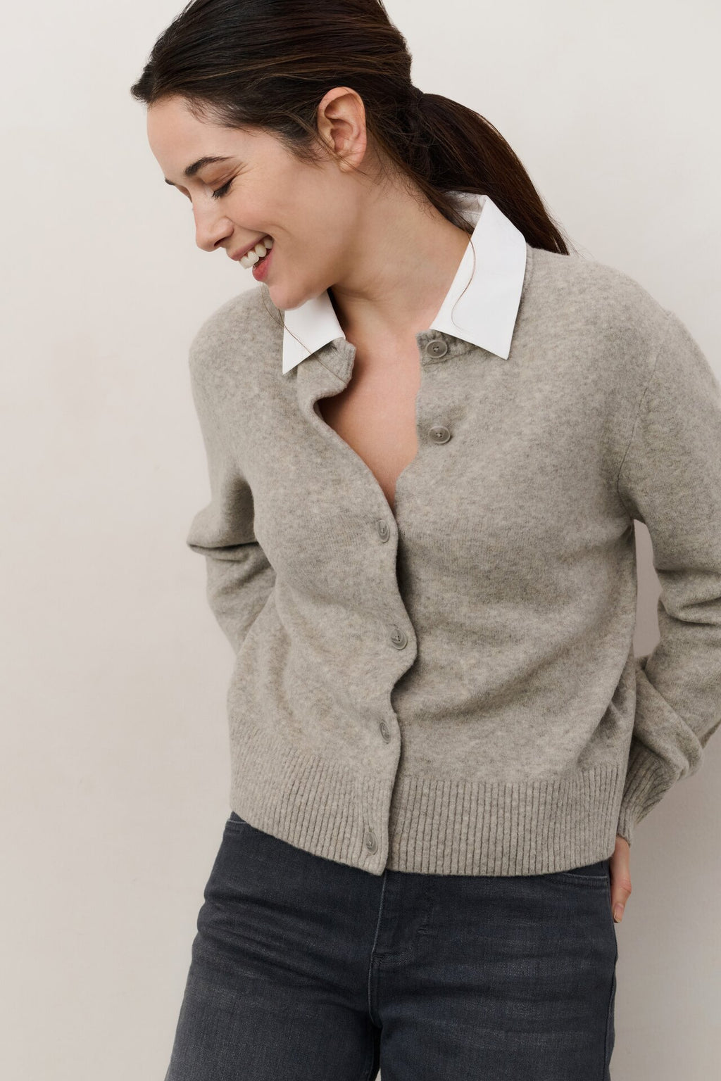 Cardigans grijs YAYA