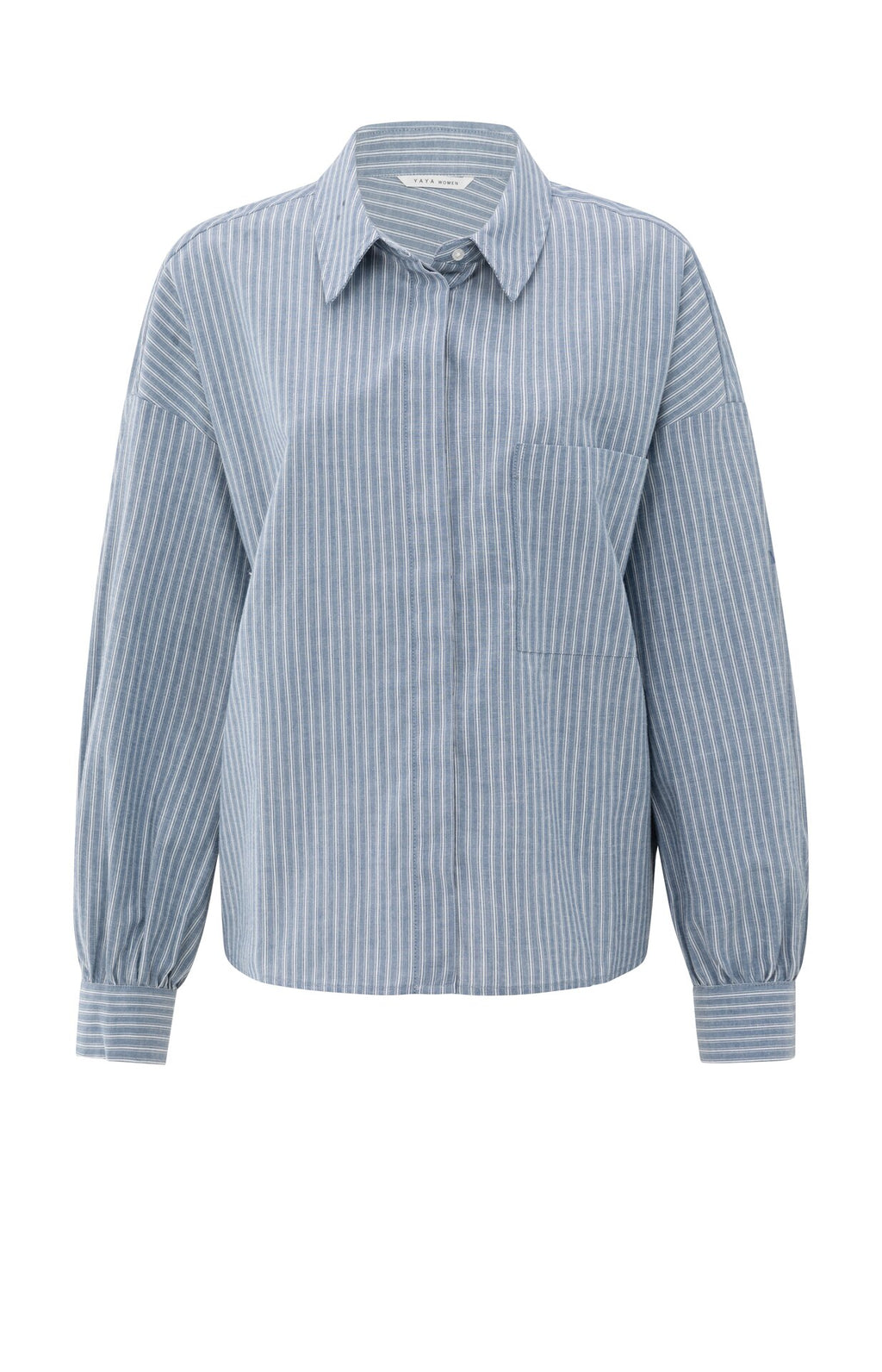 Blouses lange mouw blauw YAYA