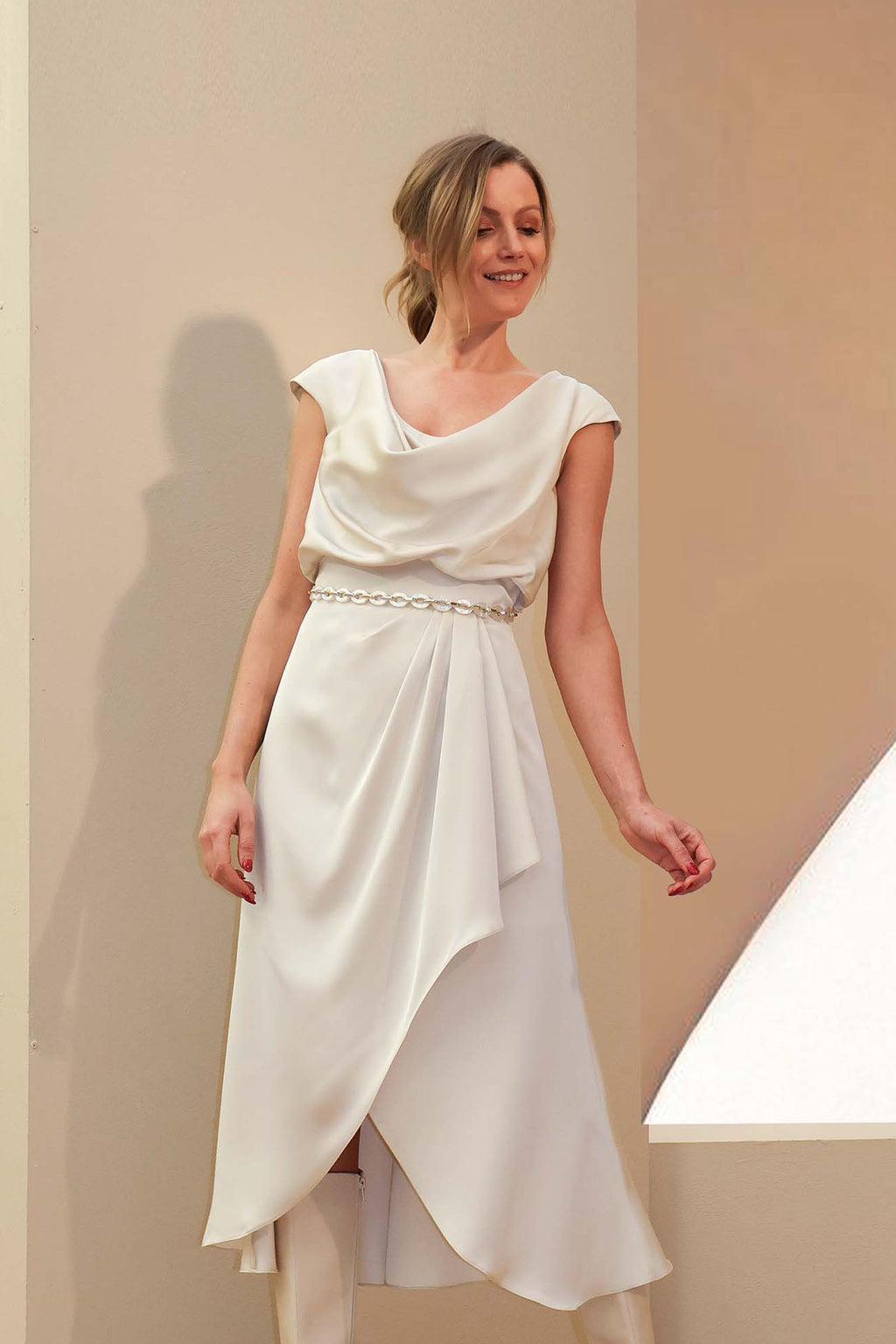 Jurken zonder mouw goud Linea Raffaelli